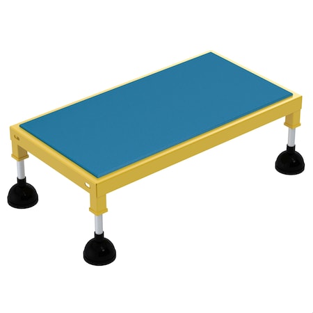 Vestil Portable Adj.Stand, 19x36, Low Ergo Deck, 8.75 Overall Height, Steel, Yellow PAHT-L-1936